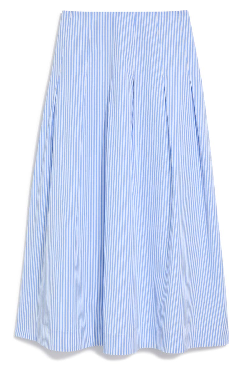 Quincy Striped Midi Skirt, Alternate, color, STRIPE BREAKER BLUE