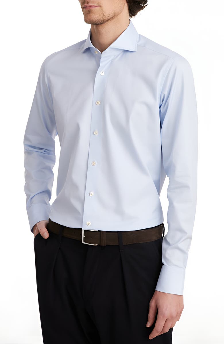 Emanuel Berg Modern Fit Luxury Twill Dress Shirt, Main, color,