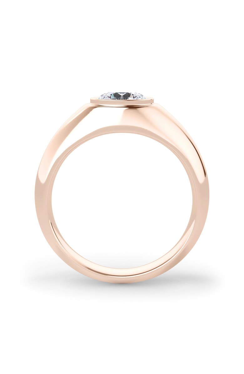 HauteCarat Men's Round Brilliant Lab Created Diamond Ring, Alternate, color, 2.00 Ctw 18K Rose Gold