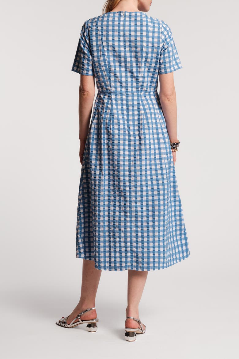 Michelle Midi Dress Gingham, Alternate, color, Blue/White