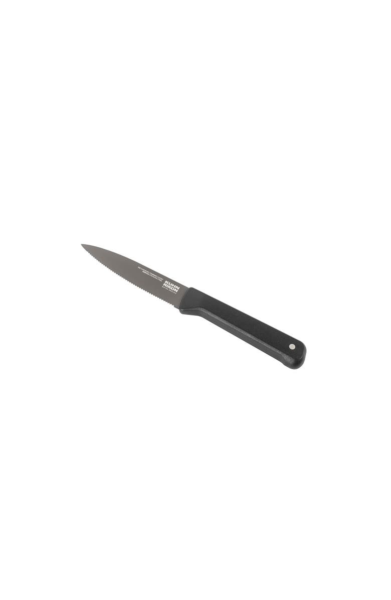 Kuhn Rikon ICED Serrated Paring Knife 3.5-Inch, Ice Hardened German Stainless Blade, Main, color, Black