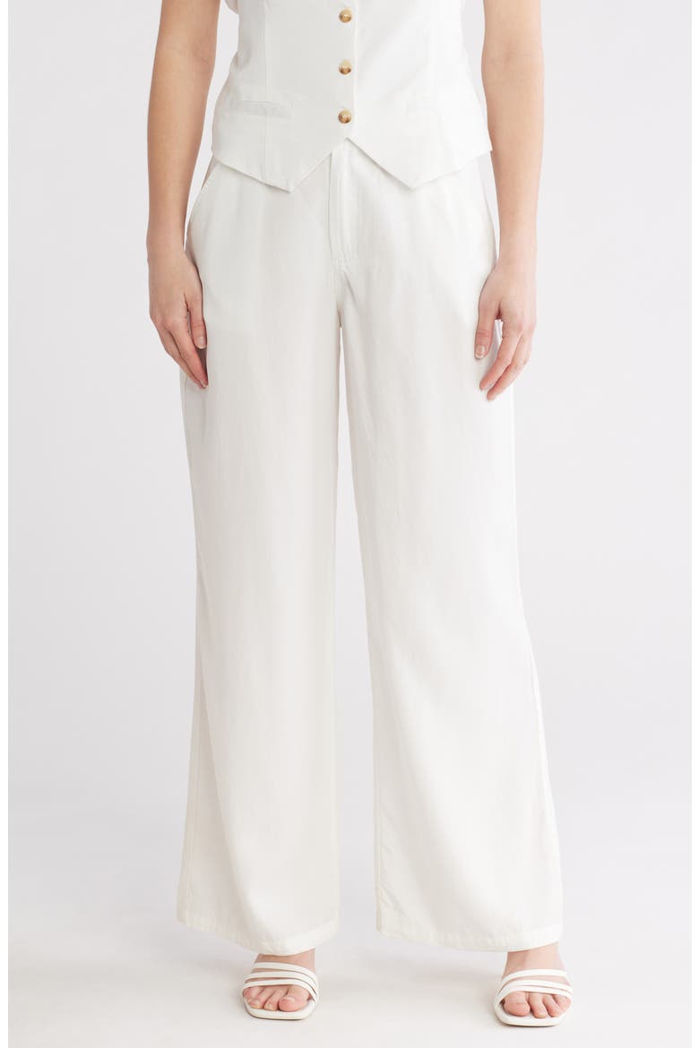 April High Waist Wide Leg Pants, Main, color, WHITE