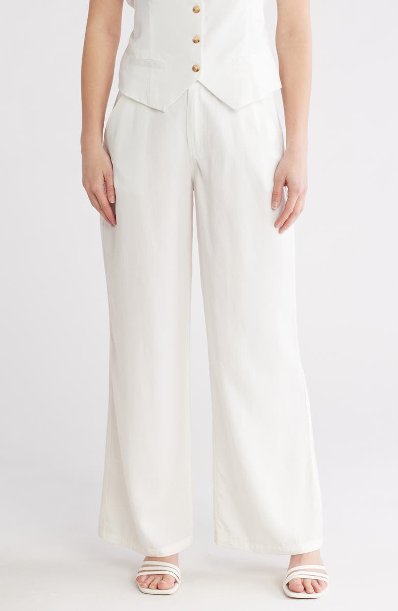 BY DESIGN April High Waist Wide Leg Pants, Main, color, White