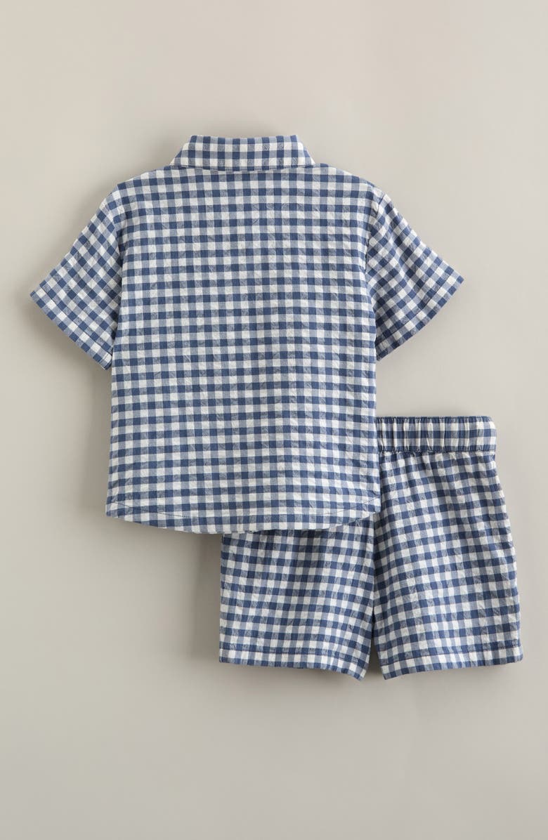 Nordstrom Seersucker Short Sleeve Button-Up Shirt & Drawstring Shorts Set, Alternate, color, 