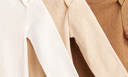 Reiss Assorted 3-pack Pointelle Long Sleeve Bodysuits In Brown