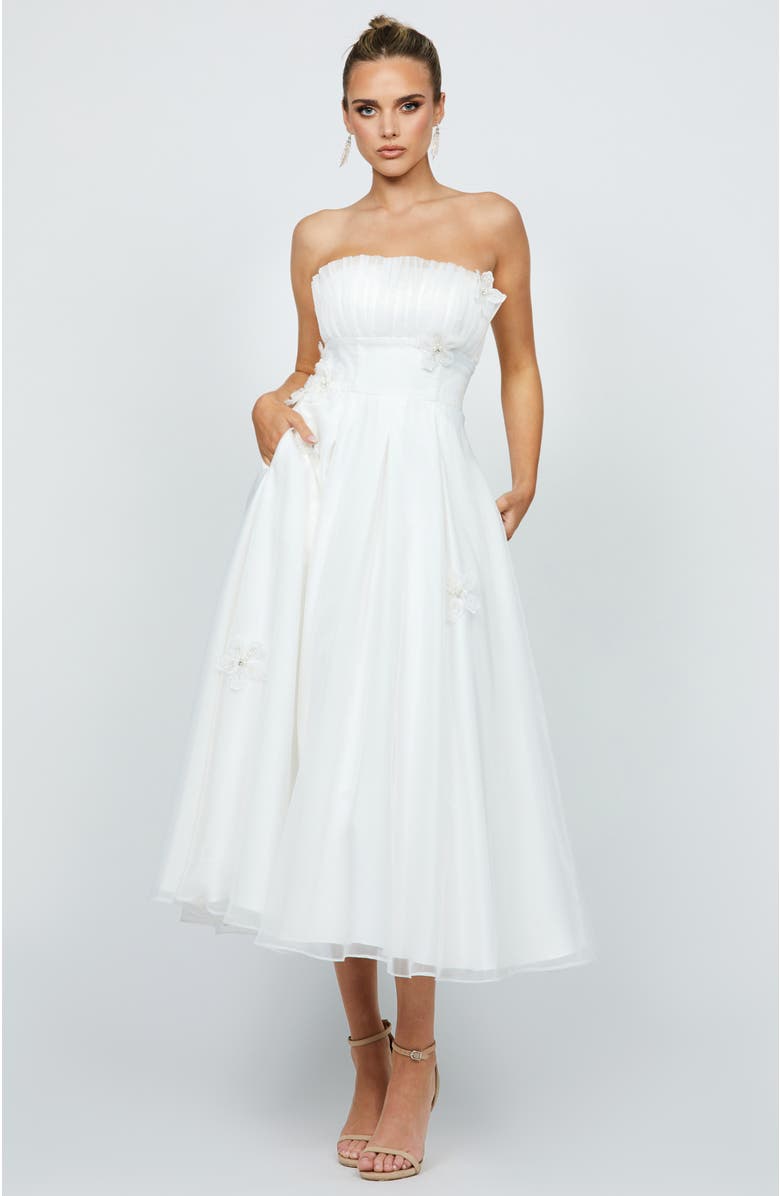 Bariano Alayah Strapless Midi, Alternate, color, White