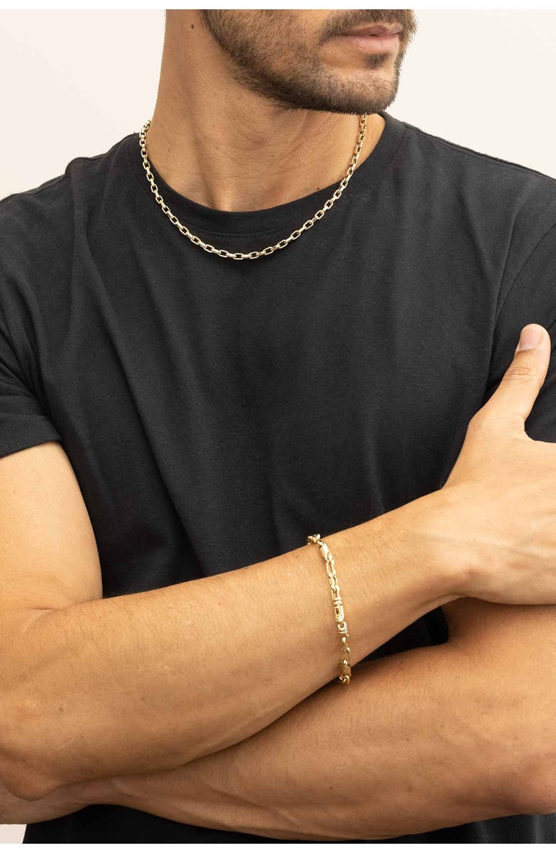 Oradina Men's Samson Link Chain in 10K Gold, Alternate, color, 10K Yellow Gold