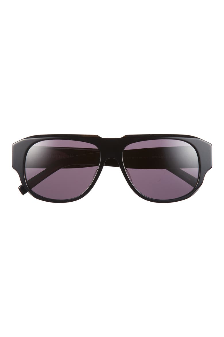 GV Day 54mm Geometric Sunglasses, Main, color, SHINY BLACK / SMOKE