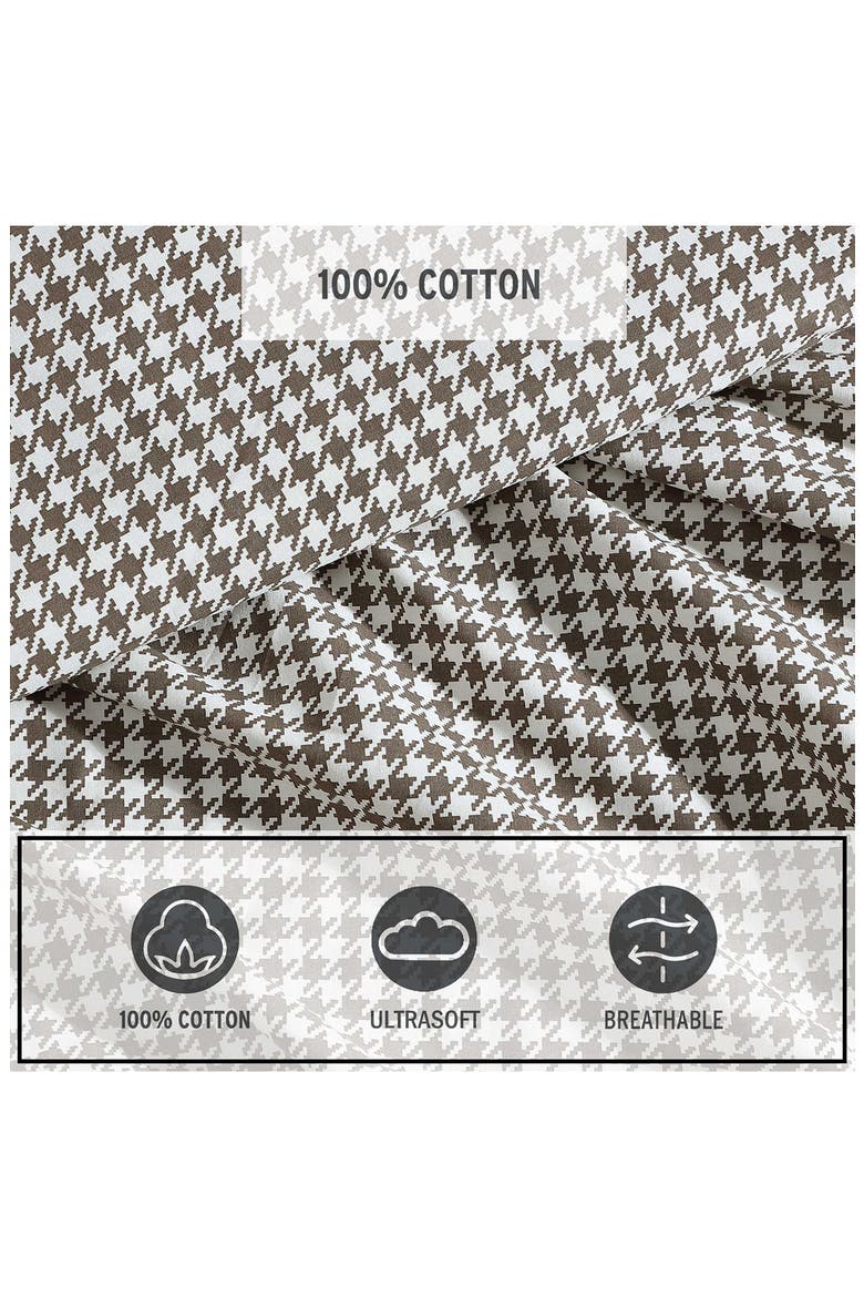 Harrison Houndstooth Cotton Percale Sheet Set, Alternate, color, OLIVE MULTI