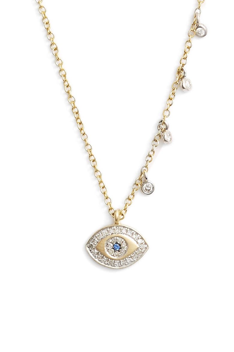 Evil Eye Diamond Pendant Necklace, Main, color, YELLOW GOLD