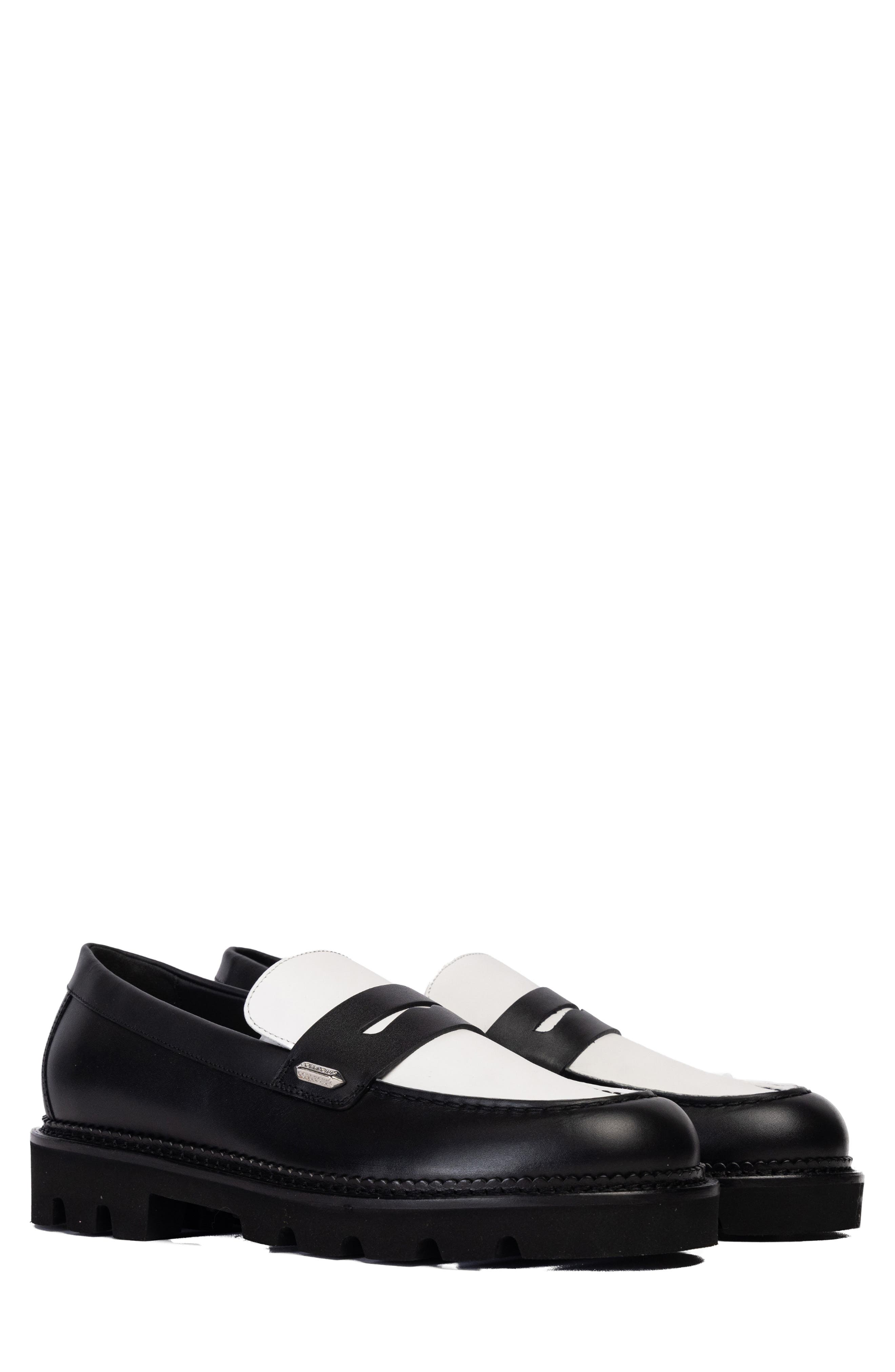 Lug Sole Penny Loafer, Alternate, color, TUXEDO LEATHER