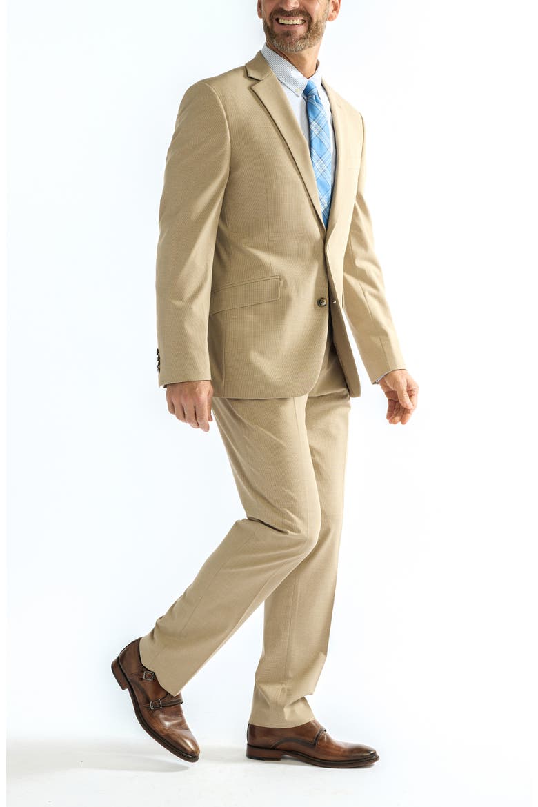 Hoxton Tick Weave Stretch Suit, Alternate, color, TAN