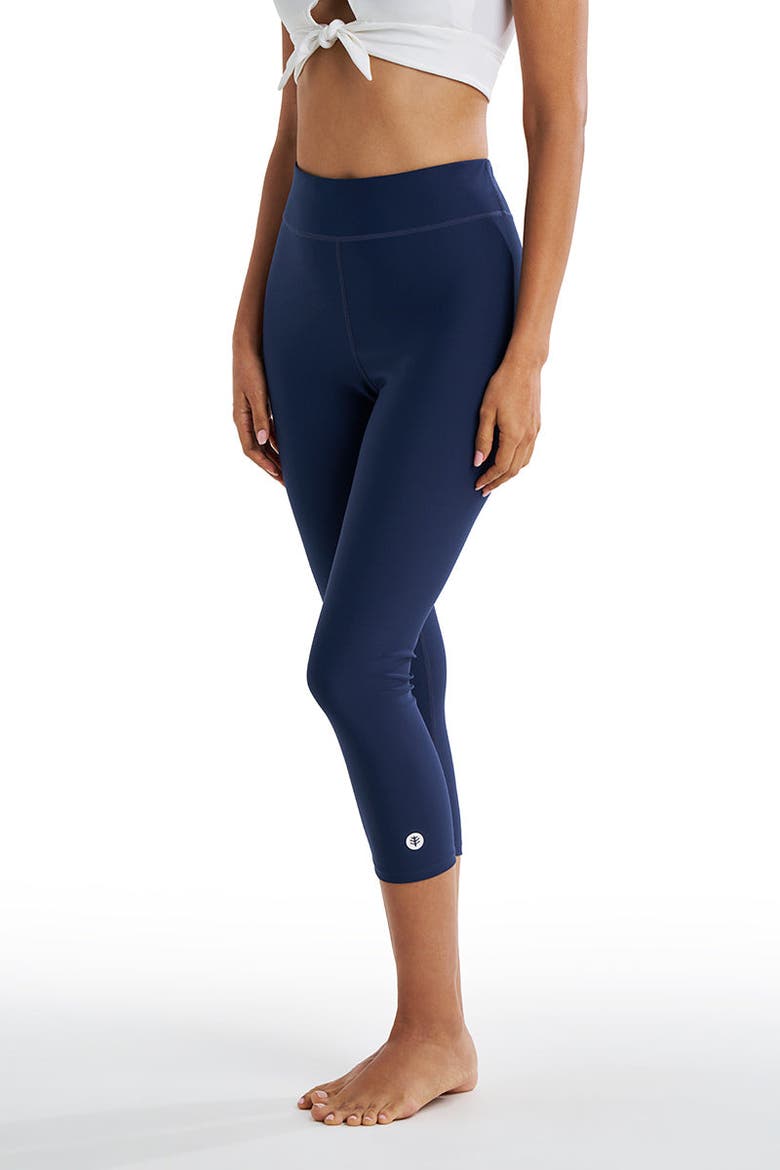 Women's Deep Water Swim Capris, UPF 50+ Sun Protection, Alternate, color, Navy