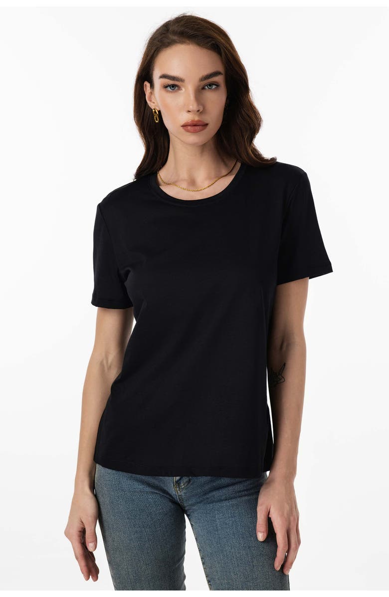 SILKSILKY Silk Knitted Round Neck T-Shirt, Main, color, 