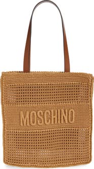 Moschino Logo Woven Shopper Tote