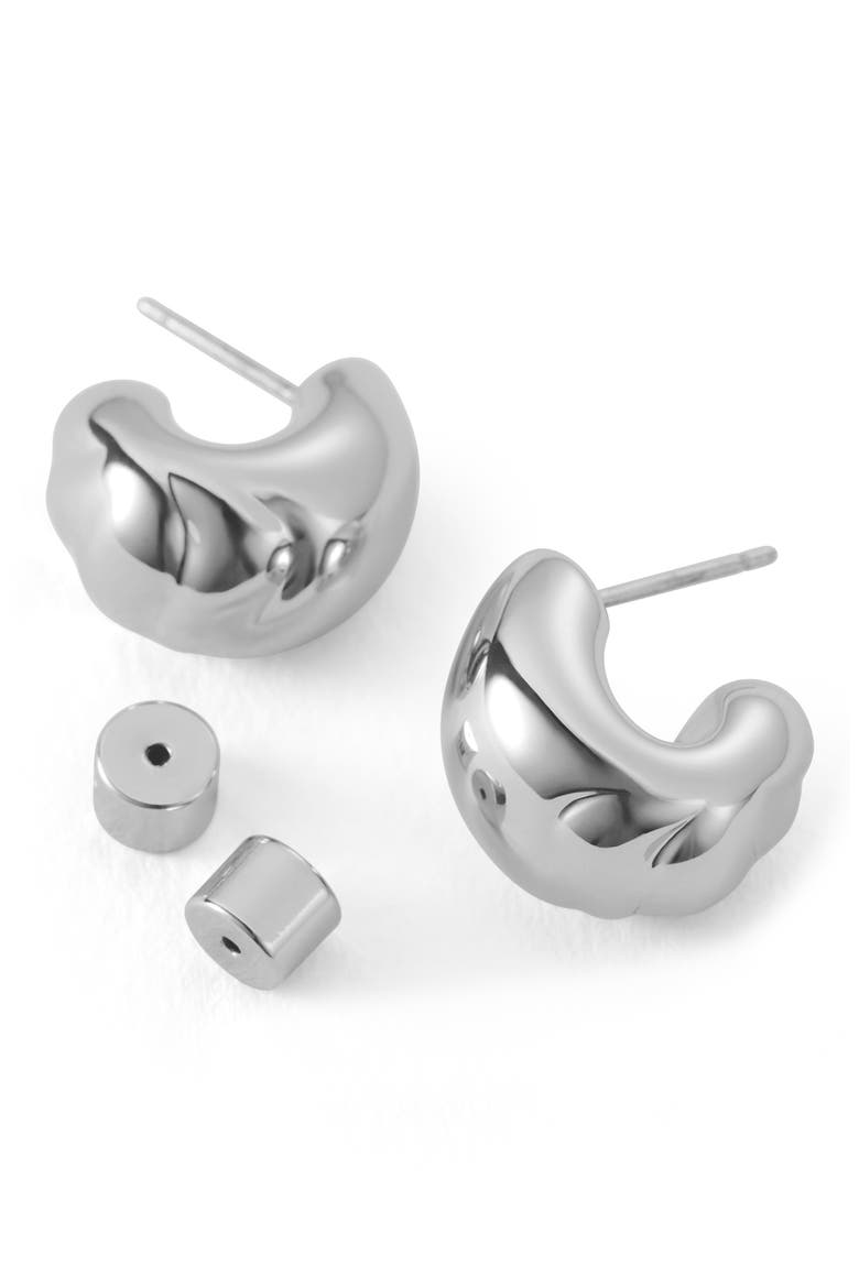 Nelle Small Hoop Earrings, Alternate, color, HIGH POLISH SILVER