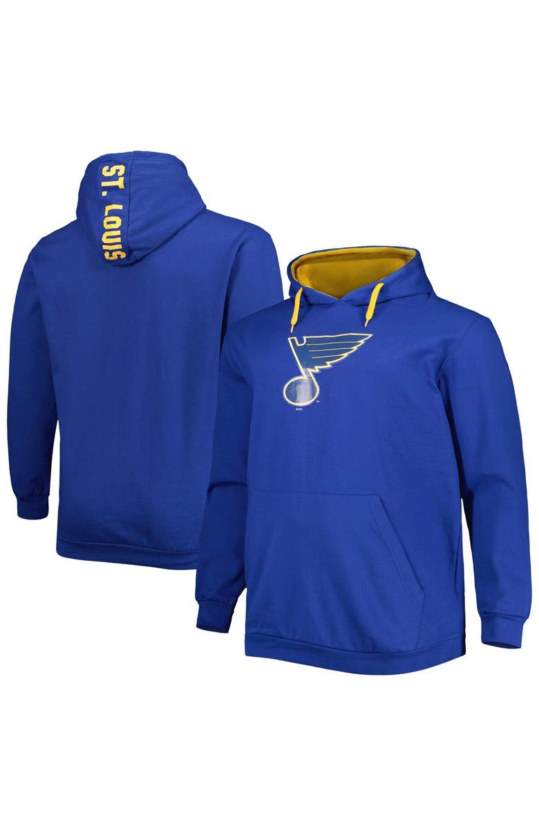 PROFILE Men's Royal St. Louis Blues Big & Tall Fleece Pullover Hoodie, Main, color, 