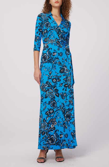 DVF Abigail Floral Silk Wrap Maxi Dress
