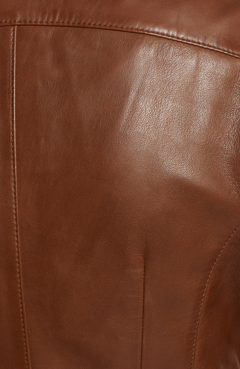 Halogen<sup>®</sup> Collarless Leather Jacket, Alternate, color, 