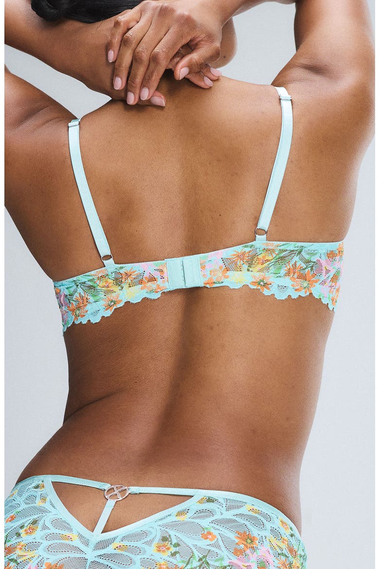 Savage Not Sorry Unlined Lace Balconette Bra, Alternate, color, SPLASH ME BLUE FEELING FLORAL