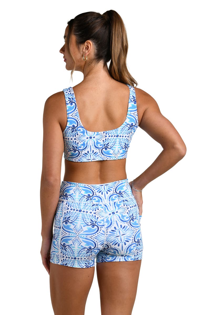 La Blanca Blue Tile Sports Bra, Alternate, color, Pacific Blue