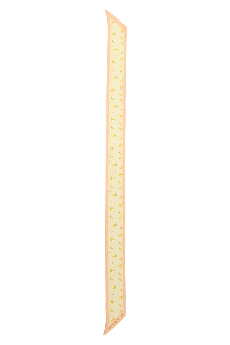 bold bananas silk skinny scarf, Alternate, color, LIGHT CANTALOUPE