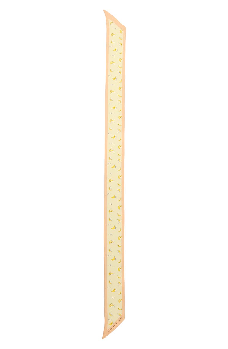 Kate Spade New York bold bananas silk skinny scarf, Alternate, color, Light Cantaloupe