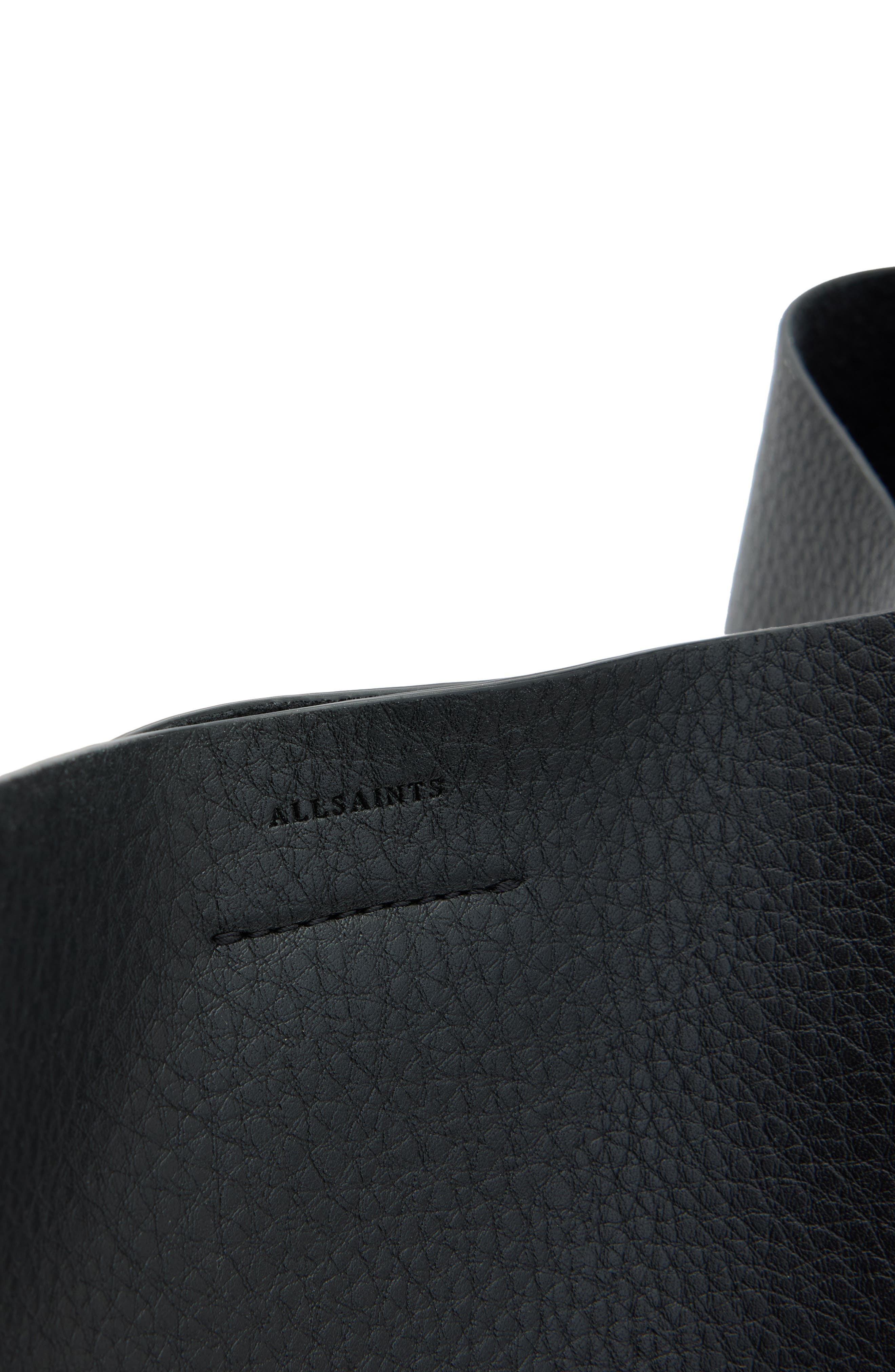 AllSaints Captain N/S Leather Shoulder Bag, Alternate, color, Black