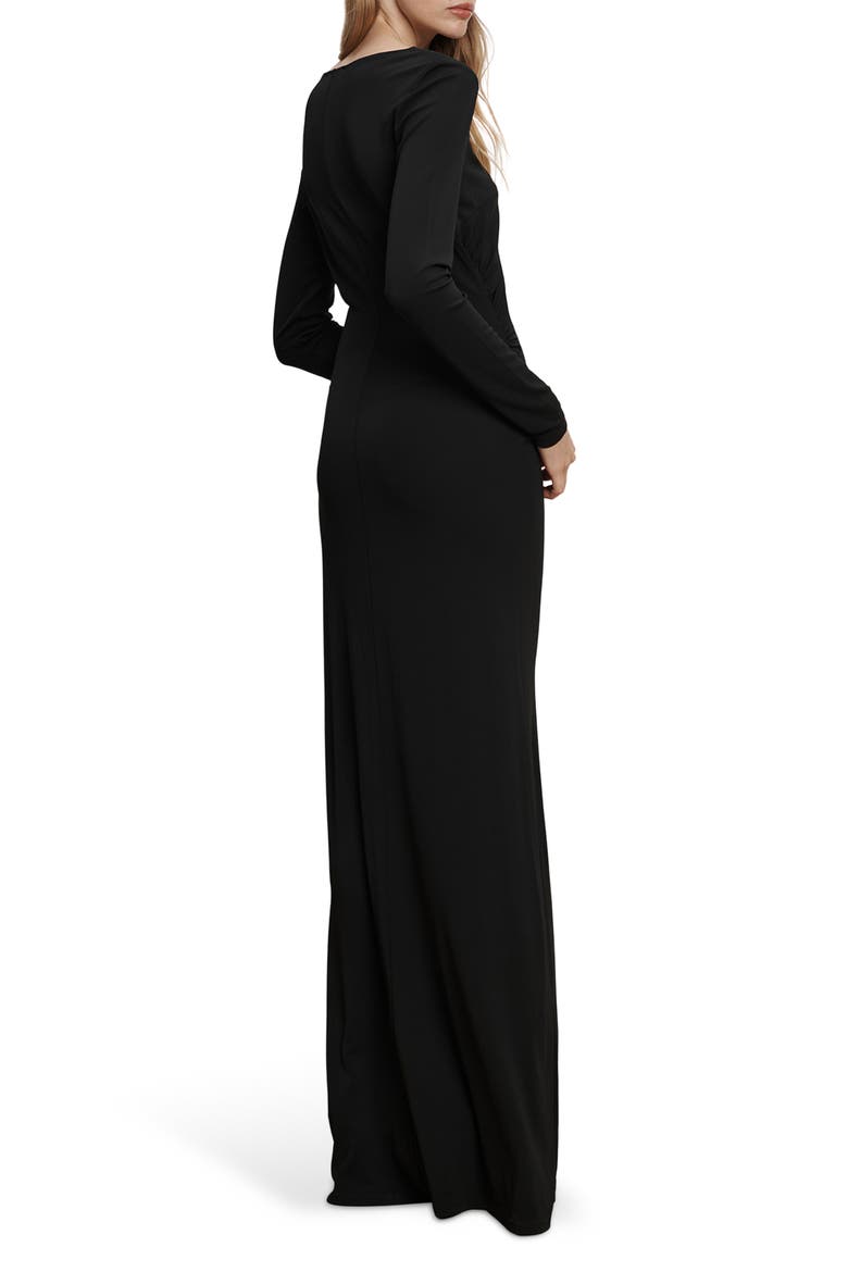 Viela Hardware Detail Long Sleeve Maxi Dress, Alternate, color, BLACK