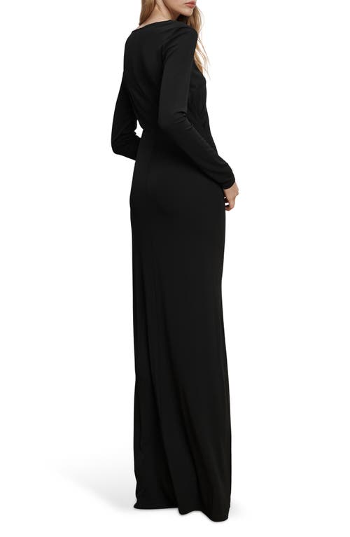 Veronica Beard Viela Hardware Detail Long Sleeve Maxi Dress In Black