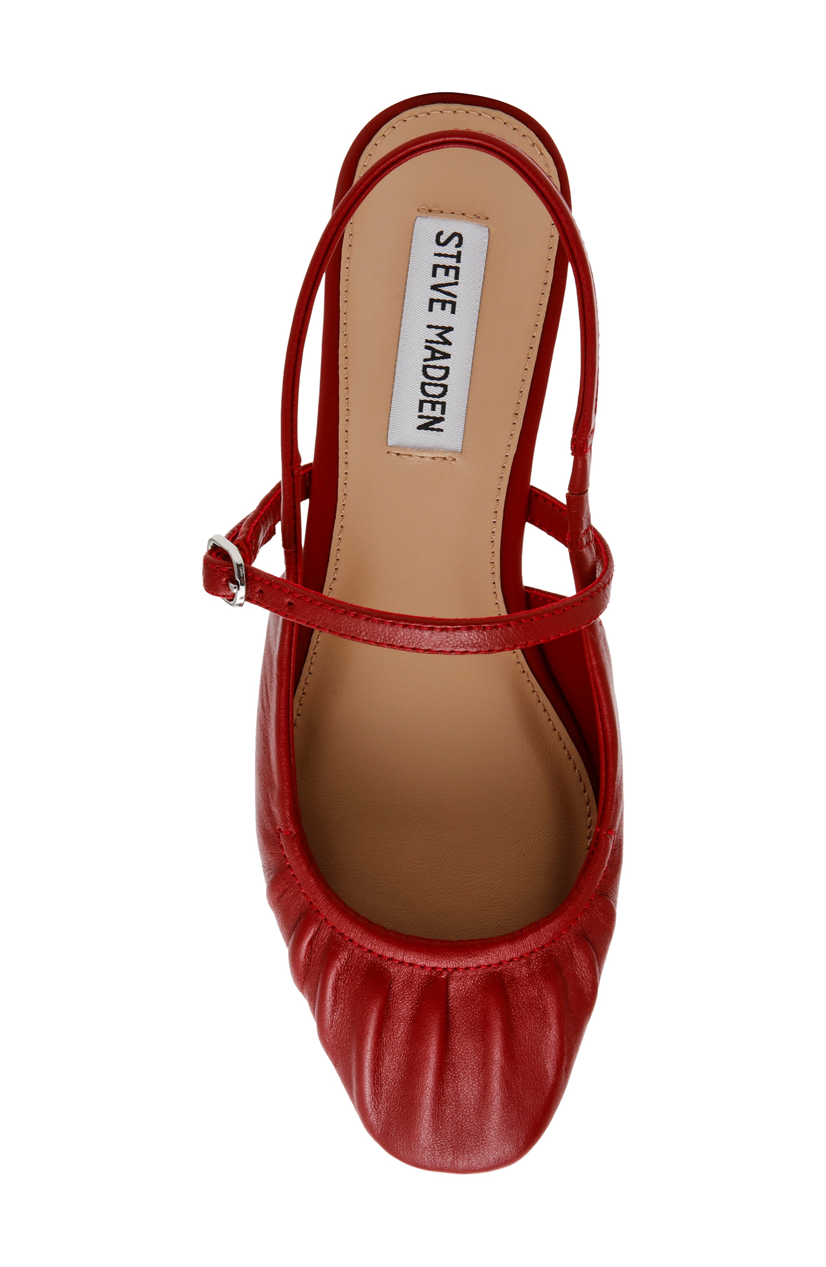 Garson Mary Jane Slingback Flat, Alternate, color, RED LEATHER