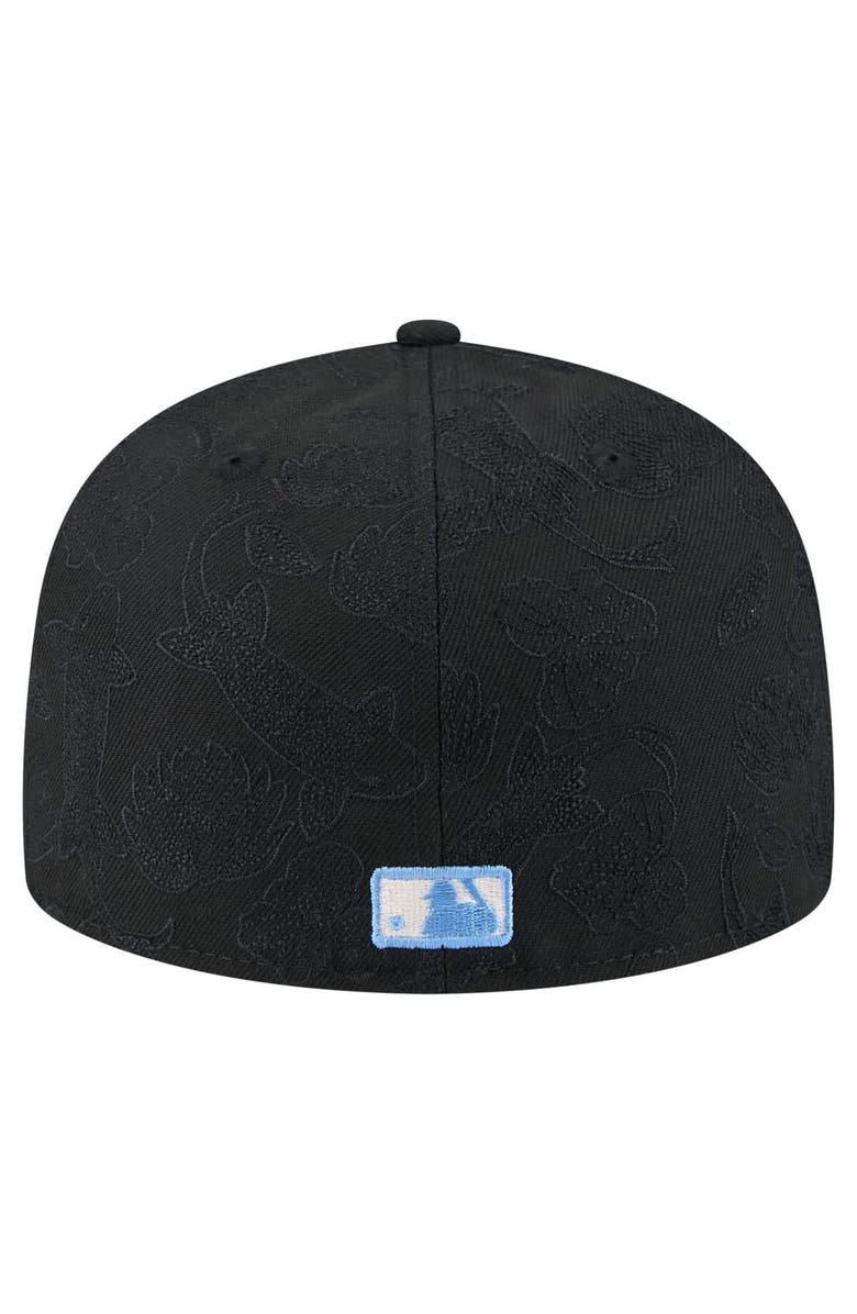 New Era Men's New Era Black Chicago Cubs Tonal Koi 59FIFTY Fitted Hat, Alternate, color,