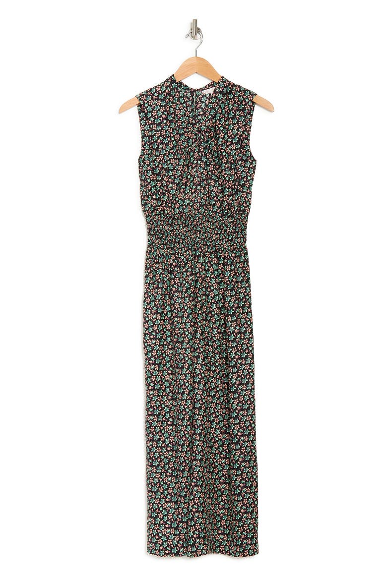 Louisa Sleeveless Floral Print Dress, Alternate, color, MALACHITE