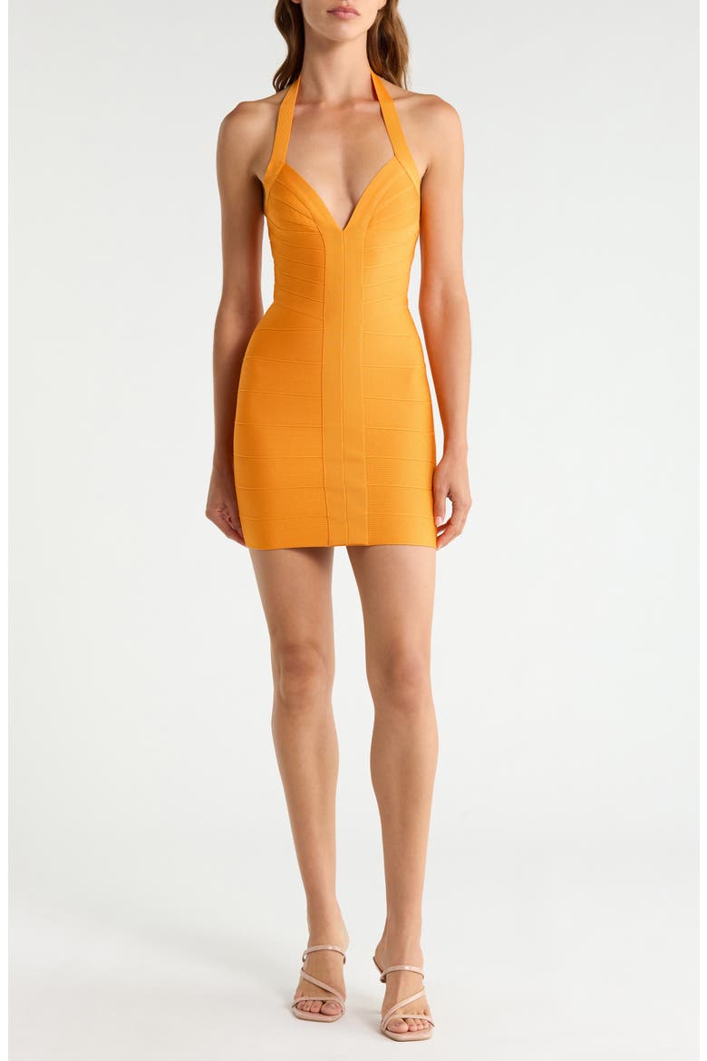 The Contour Halter Minidress, Alternate, color, TANGERINE