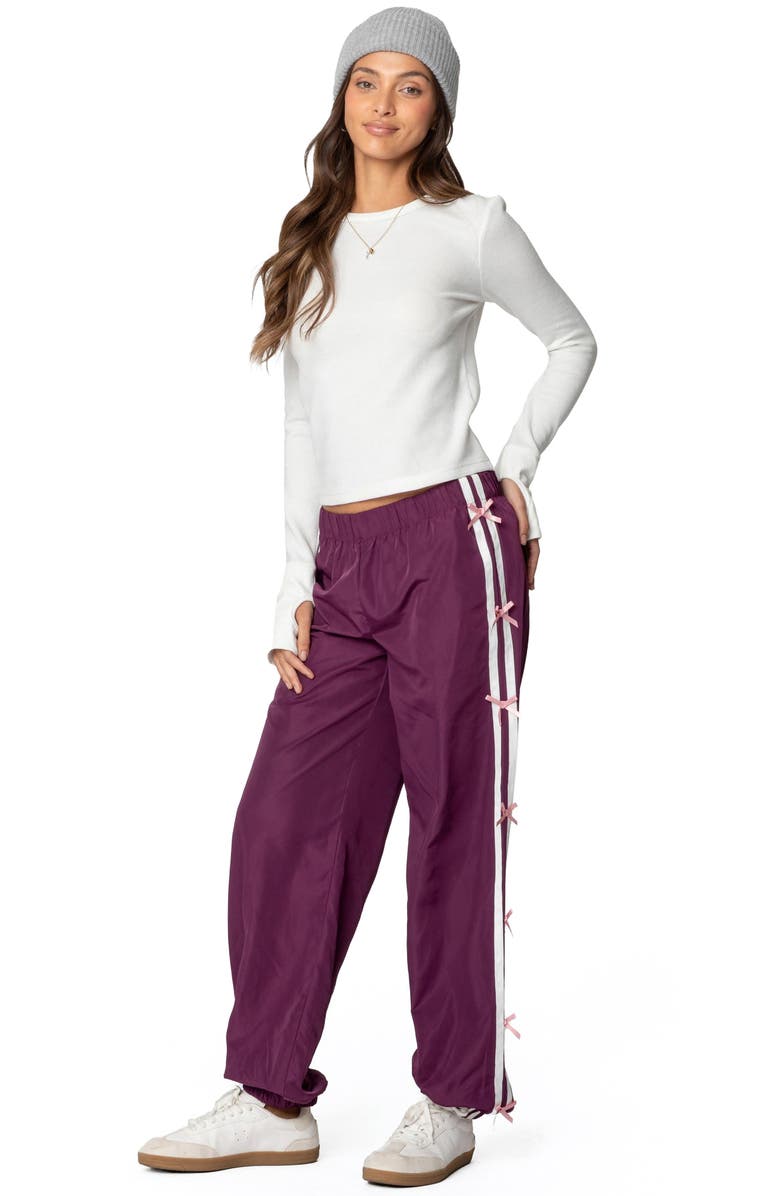 EDIKTED Waffle Knit Long Sleeve Crop T-Shirt, Alternate, color, White