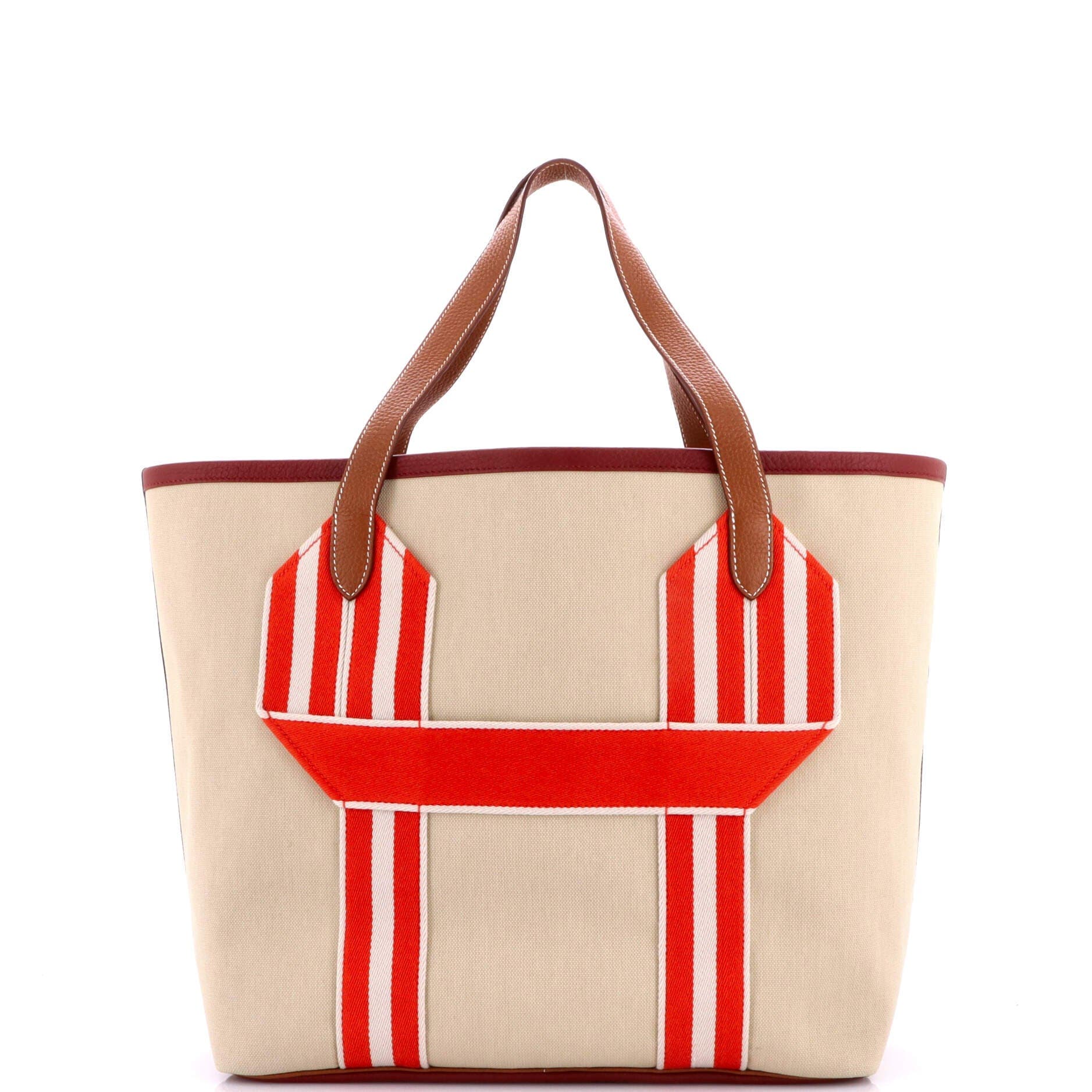 Pursangle Tote Canvas with Leather, Alternate, color, Beige