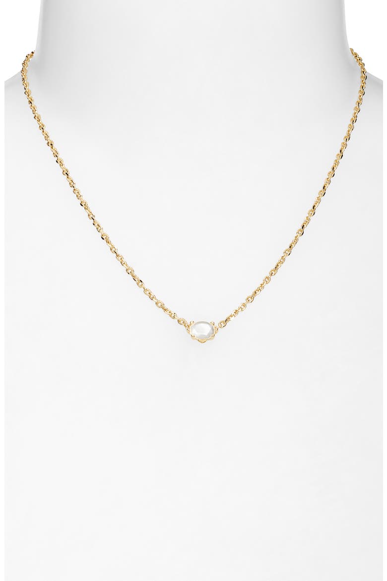 Cailin Cubic Zirconia Huggie Hoop Earrings & Pendant Necklace Gift Set, Alternate, color, GOLD IVORY MOTHER OF PEARL