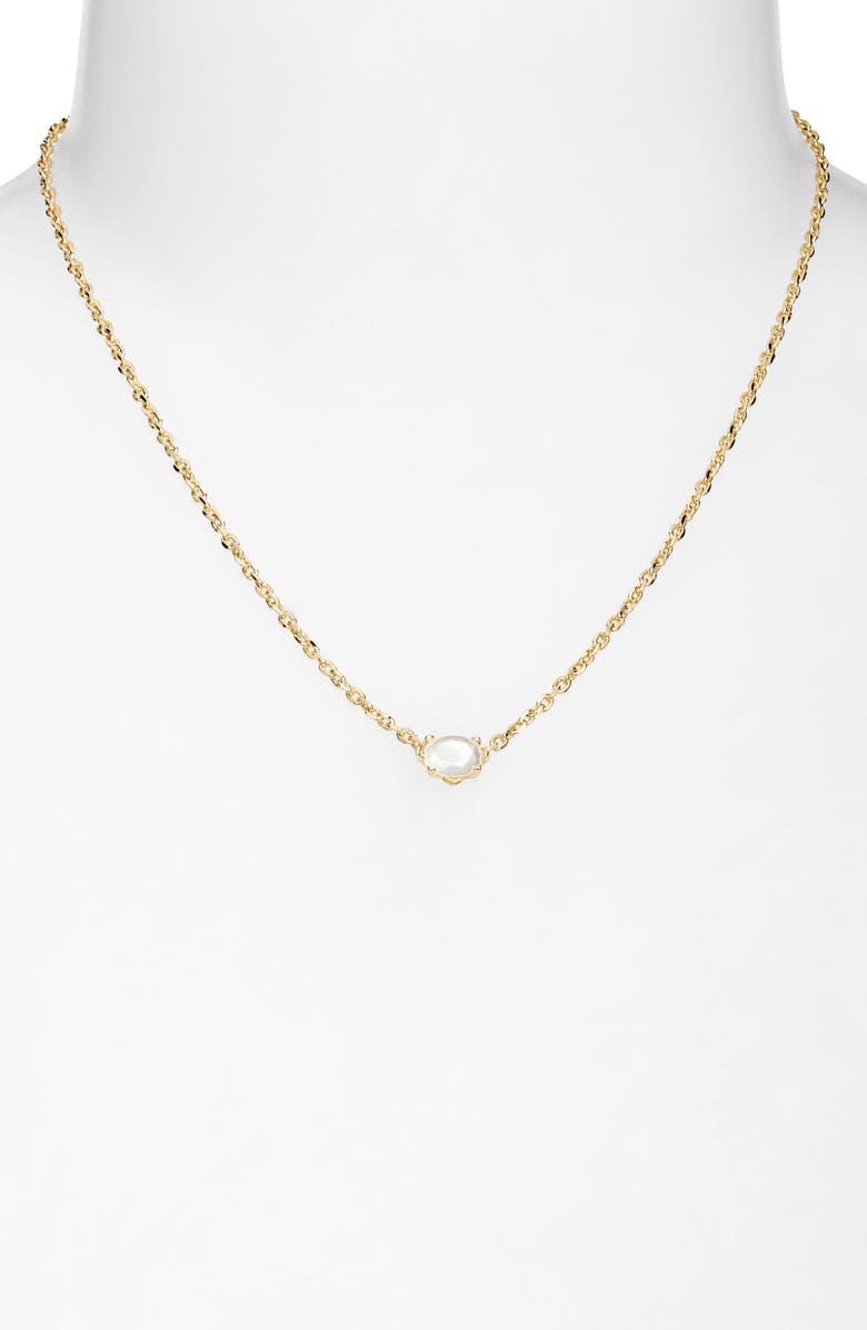 Kendra Scott Cailin Cubic Zirconia Huggie Hoop Earrings & Pendant Necklace Gift Set, Alternate, color, Gold Ivory Mother Of Pearl