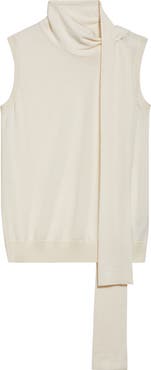 Eleventy Tie Neck Sleeveless Sweater