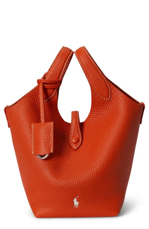 Small Polo Play Pebble Leather Crossbody Tote