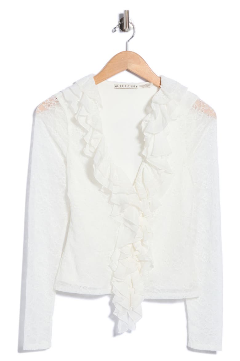 Yara Ruffle Lace Top, Main, color, OFF WHITE