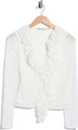 ALICE + OLIVIA Yara Ruffle Lace Top