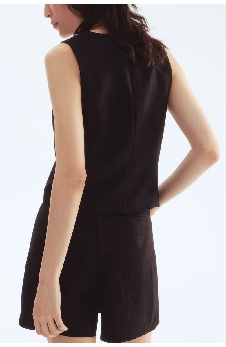 H&M Short Waistcoat, Alternate, color, Black