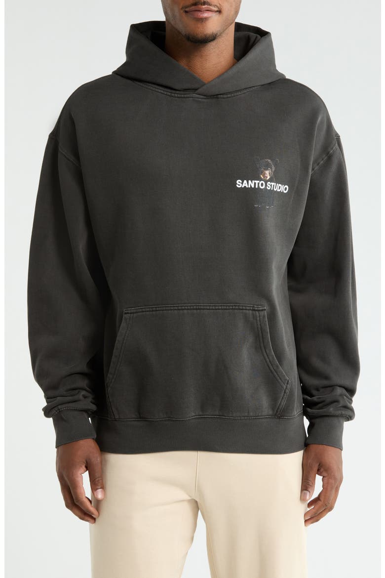 Watching Graphic Hoodie, Main, color, BLACK
