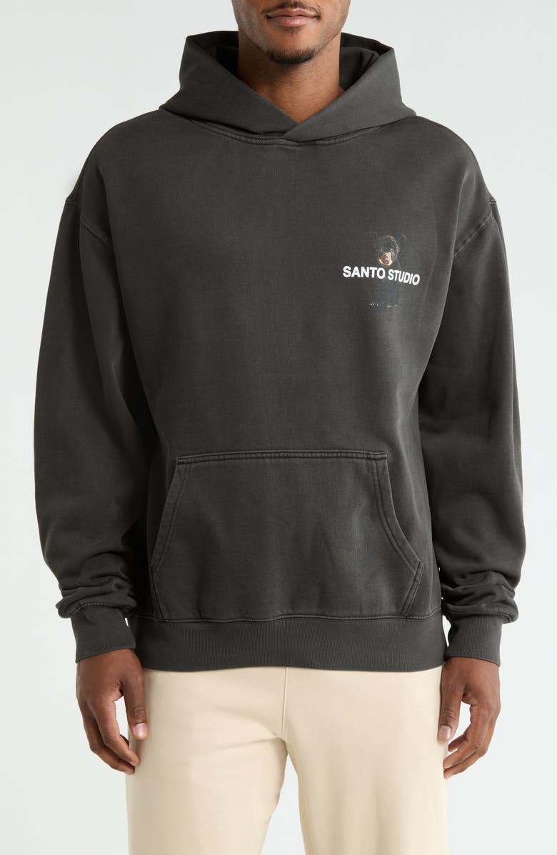 SANTO STUDIO Watching Graphic Hoodie, Main, color, Black