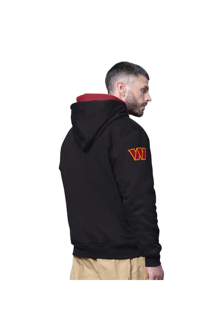 Men's Starter Black Washington Commanders Big Shot Full-Zip Double Hoodie, Alternate, color, Black
