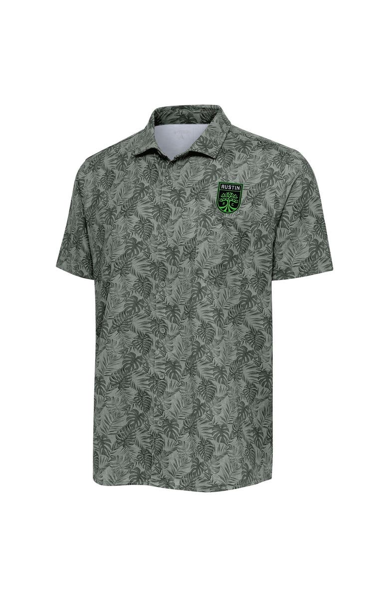 ANTIGUA Men's Antigua Black Austin FC Resort Button-Up Shirt, Main, color, 