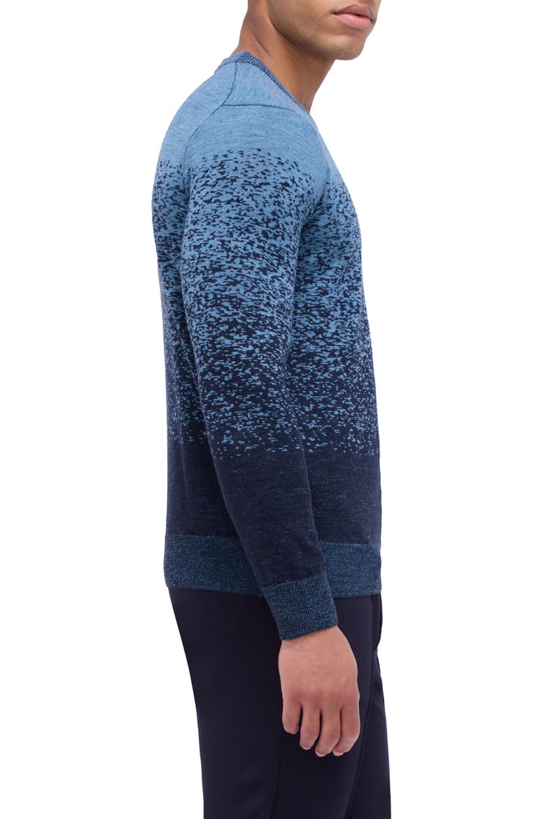 Pattern Crewneck Merino Wool Sweater, Alternate, color, AIR BLUE