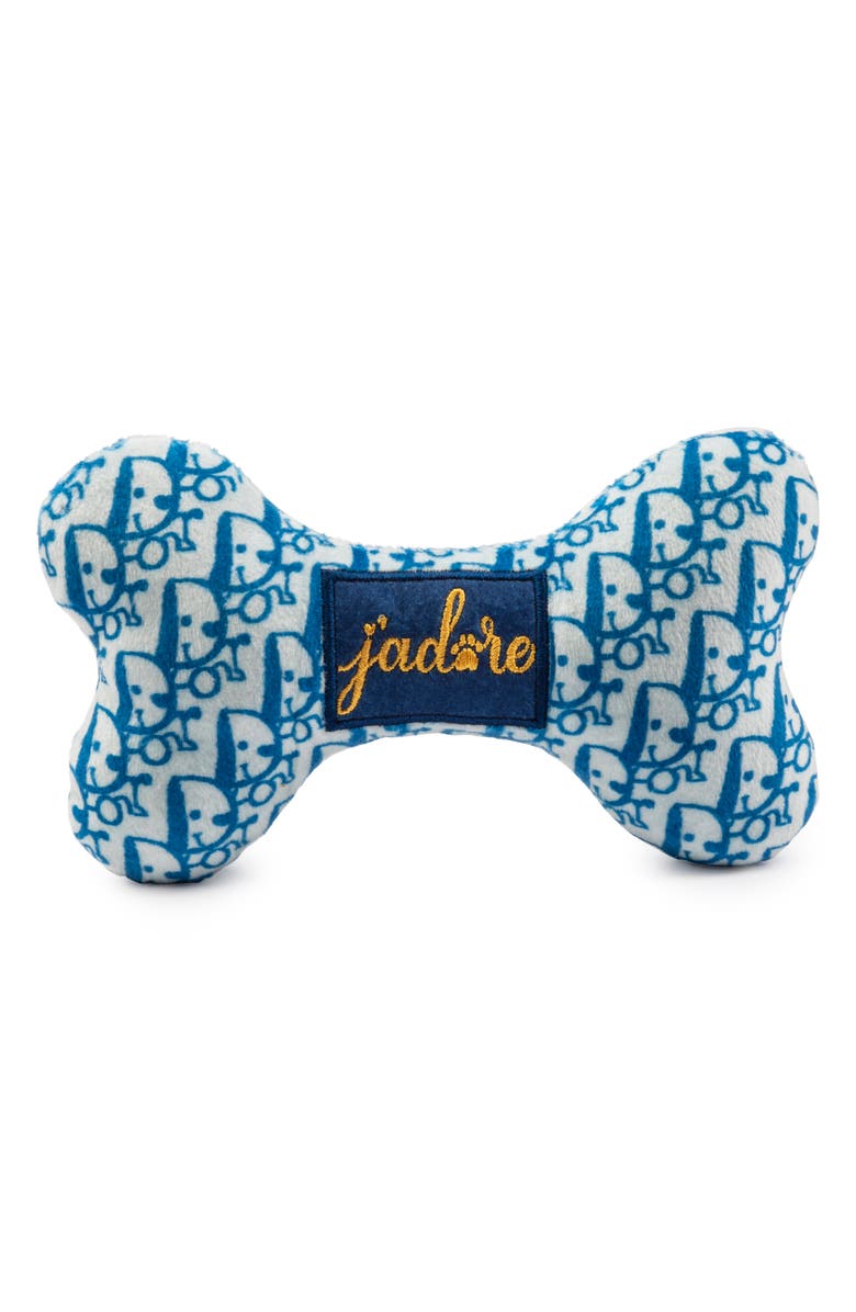 Haute Diggity Dog Dogior Bone Squeaker Toy, Alternate, color, Blue, White