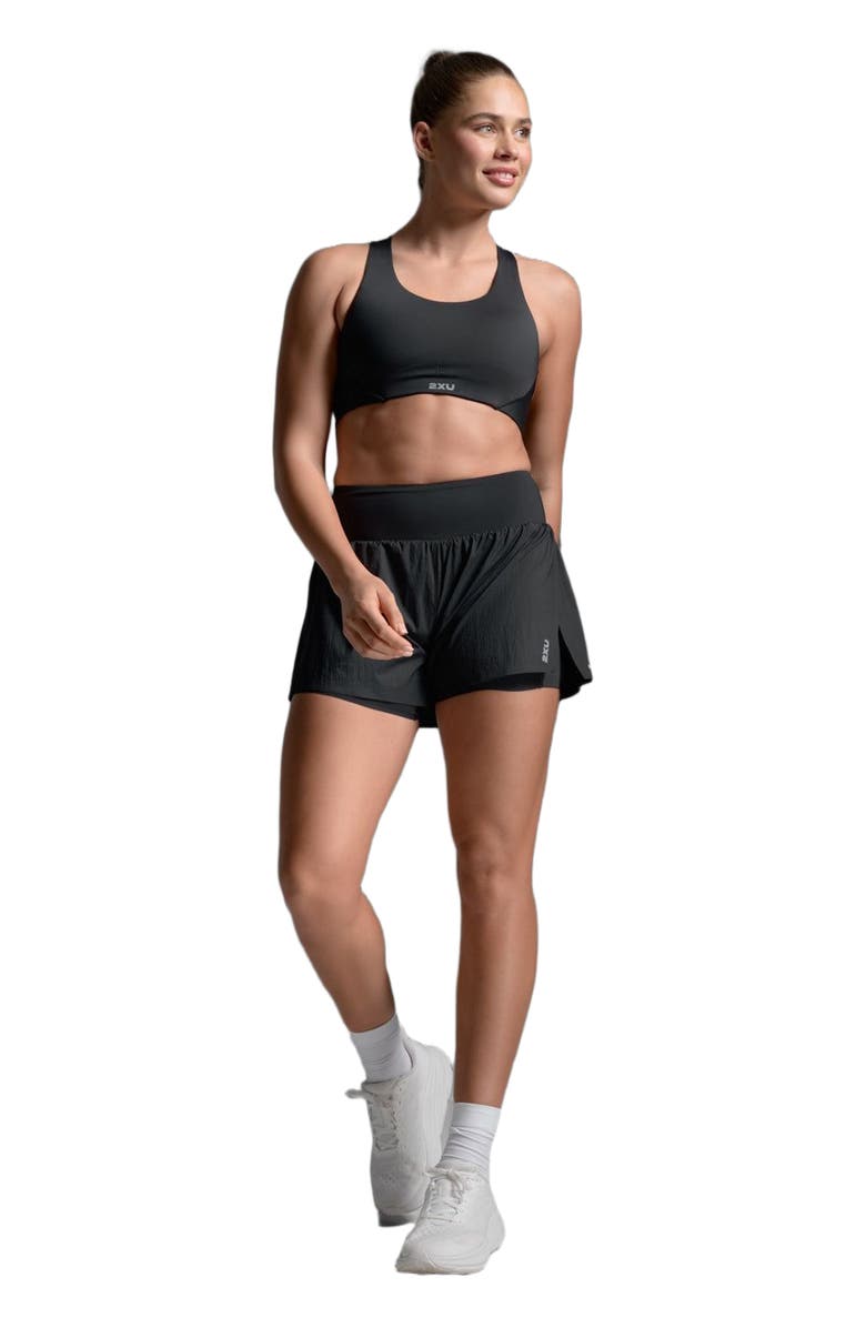 2XU Aero Hi-Rise2-in-1 3InchShorts, Main, color, Black/Silver Reflective